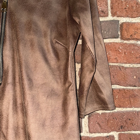 Ohana brown midi dress with front zipper, size small - Picture 3 of 5